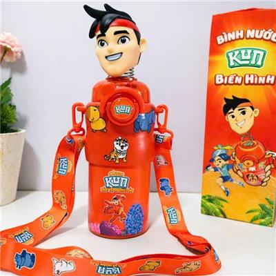 Bình Nước Kun BIẾN HÌNH 350ml CHIBI MÀU ĐỎ  Binh Nuoc Kun BIEN HINH 350ml CHIBI MAU DO