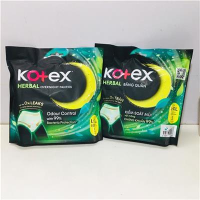 MỘT GÓI: Băng Vệ Sinh Kotex DẠNG QUẦN HERBAL Kháng Khuẩn 2 Miếng Size L-XL  MOT GOI: Bang Ve Sinh Kotex DANG QUAN HERBAL Khang Khuan 2 Mieng Size L-XL