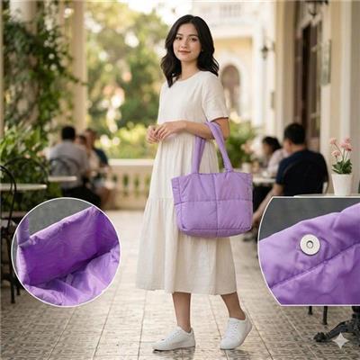 Túi Tote Chần Bông Kotex MÀU TÍM