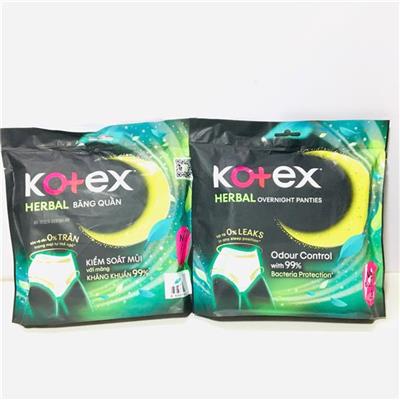 MỘT GÓI: Băng Vệ Sinh Kotex DẠNG QUẦN HERBAL Kháng Khuẩn 2 Miếng Size M-L
