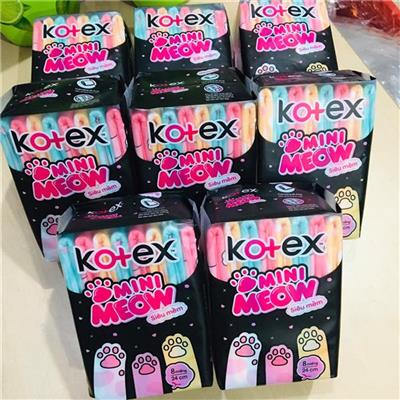 COMBO 8 GÓI Băng Vệ Sinh Kotex MINI MEOW Siêu Mềm 24cm 8 Miếng