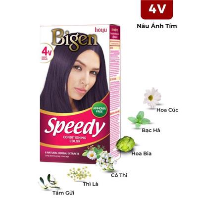 Kem Nhuộm Phủ Bạc Thời Trang Nhật Bản Bigen Số 4V - Nâu Ánh Tím