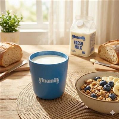 Ly Sứ VINAMILK Dong Hwa Hàn Quốc 268ml - MÀU XANH Không Quai