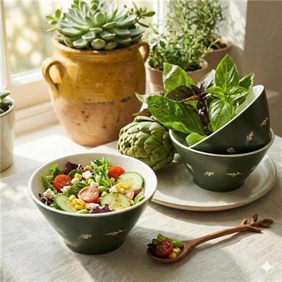 Hộp 1 CHÉN Sứ Dong Hwa Hàn Quốc HÌNH NÓN Màu XANH Green Farm - VINAMILK
