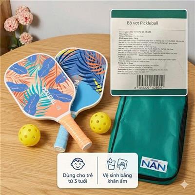 BỘ 2 Vợt Pickleball + 1 Bóng NAN Kèm TÚI ĐỰNG