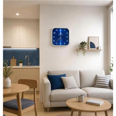 Đồng Hồ Treo Tường Hình VUÔNG Màu Xanh (Tân Á Đại Thành)