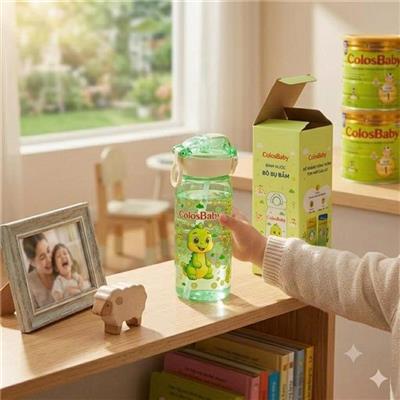 Bình Nước Trẻ Em Colosbaby 400ml - KHỦNG LONG XANH
