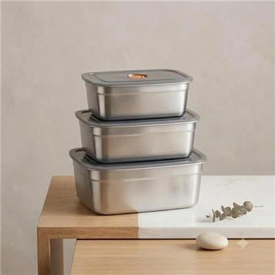 Bộ 3 Hộp Thực Phẩm INOX Có Nắp 2500ml, 1500ml, 1200ml - NUTRICARE  Bo 3 Hop Thuc Pham INOX Co Nap 2500ml, 1500ml, 1200ml - NUTRICARE