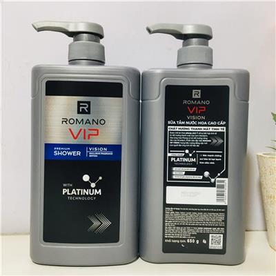 SỮA TẮM CHO NAM Romano Vip Vision 650g Hương Nước Hoa Cao Cấp - DATE 2028  SUA TAM CHO NAM Romano Vip Vision 650g Huong Nuoc Hoa Cao Cap - DATE 2028