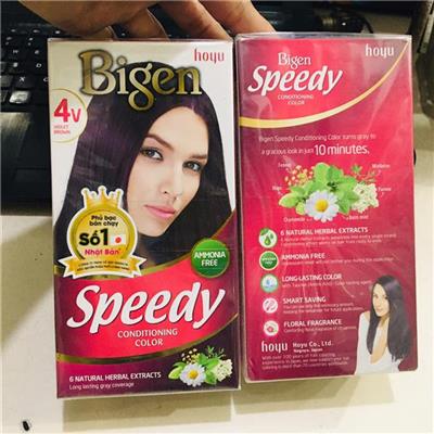 Kem Nhuộm Phủ Bạc Thời Trang Nhật Bản Bigen 80g - Số 4V/ Nâu Ánh Tím  Kem Nhuom Phu Bac Thoi Trang Nhat Ban Bigen 80g - So 4V/ Nau Anh Tim