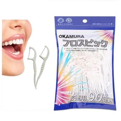 Gói 90 Tăm Chỉ Kẻ Răng Asahi Okamura Nhật Bản