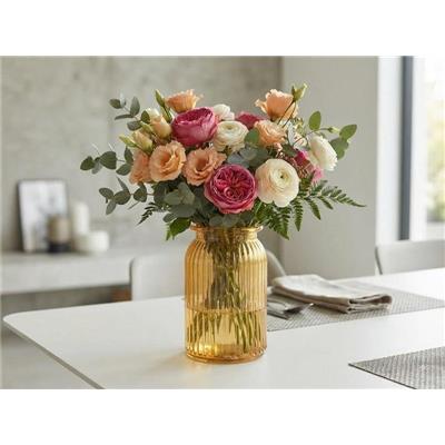Bình Cắm Hoa Thủy Tinh Decor Cao 18cm Màu Hổ Phách  Binh Cam Hoa Thuy Tinh Decor Cao 18cm Mau Ho Phach