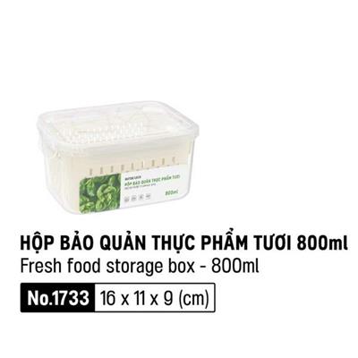 Hộp Bảo Quản Thực Phẩm Tươi MATSU 800ml - Rổ Thoát Nước, Nắp Silicone Kín Mùi (VINAMILK)  Hop Bao Quan Thuc Pham Tuoi MATSU 800ml - Ro Thoat Nuoc, Nap Silicone Kin Mui (VINAMILK)