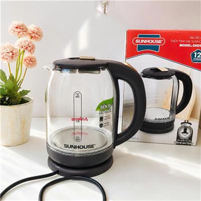 Ấm/ Bình Đun Siêu Tốc Thủy Tinh Sunhouse 1.8 lít SHD1212  Am/ Binh Dun Sieu Toc Thuy Tinh Sunhouse 1.8 lit SHD1212