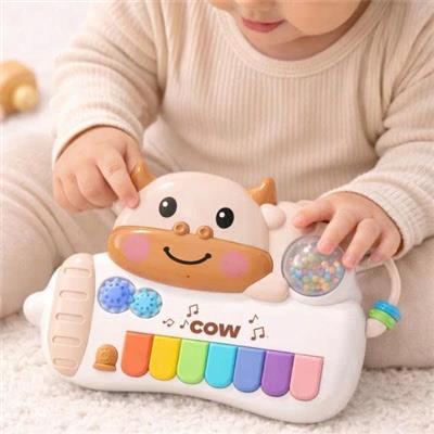 Đồ Chơi Đàn Piano Hình Bò Sữa Cho Bé + Tặng Kèm 2 PIN AA (Vitadairy)