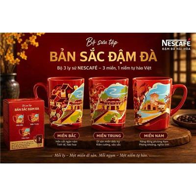 Ly Sứ Nescafe ĐẬM ĐÀ BẢN SẮC VIỆT Phiên Bản 3 Miền