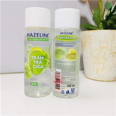 Chai NƯỚC TẨY TRANG 3 in 1 Hazeline Micellar Tràm Trà Cica Sạch Sâu Ngừa Mụn 100ml