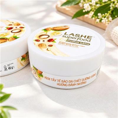 Tẩy Tế Bào Chết Cơ Thể Lashe Sáng Da Hạt Thiên Nhiên Hương Bánh Nướng 45g