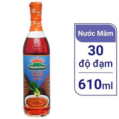 Nước Mắm Thuận Phát Cá Cơm 30 Độ Đạm 610ml - Chai Thủy Tinh  Nuoc Mam Thuan Phat Ca Com 30 Do Dam 610ml - Chai Thuy Tinh