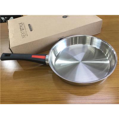 Chảo Inox 316 Năm Lớp Liền Khối KIMS COOK Size 26cm Đáy Từ - Hàng Xuất Dư